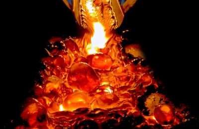 Fließende Lava aus der Reykjavik show