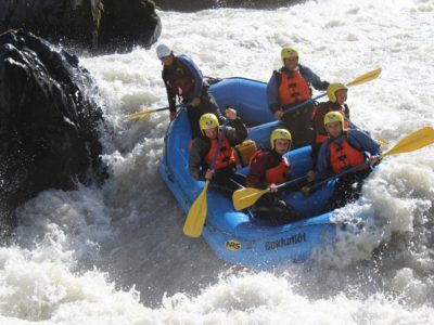 Rafting auf Gletscherfluss in Island